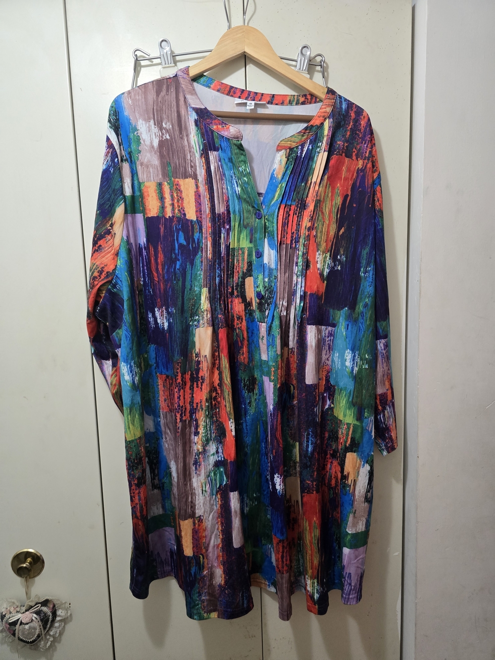 Serengeti Multicolor Abstract Brushstroke Long Sleeve Tunic
